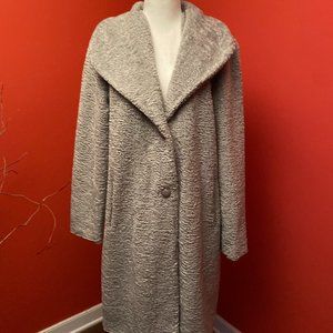 Halogen Gray Teddy Boucle Overcoat